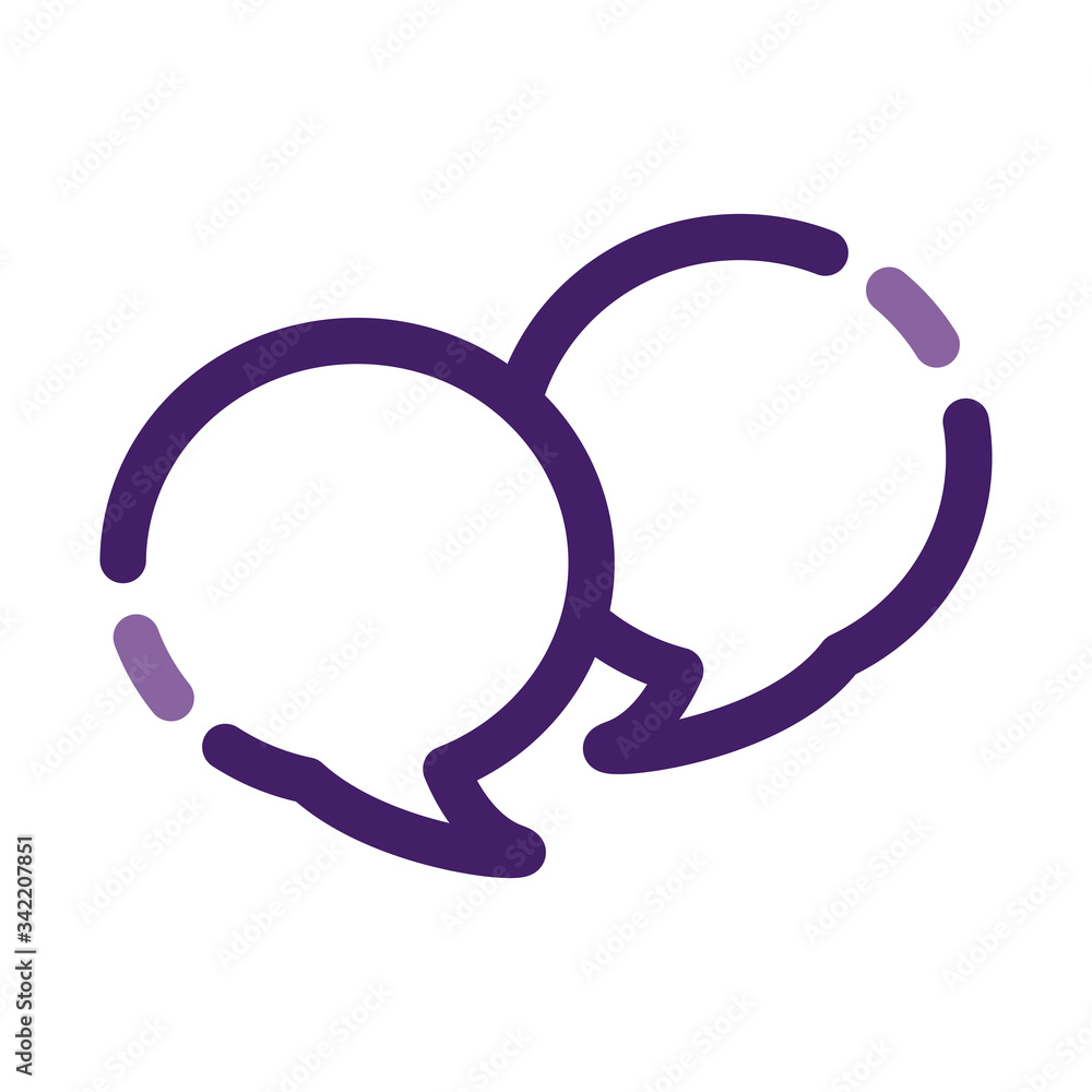 Poster speech bubbles message line style icon
