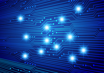 Blue cyber circuit future technology concept background