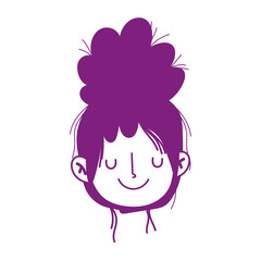girl face cartoon character isolated icon white background