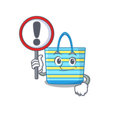 An icon of beach bag cartoon design style with a sign board
