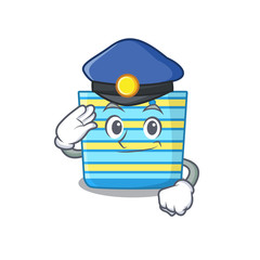 Police officer mascot design of beach bag wearing a hat