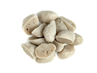 meat ball sliced isolated on white background