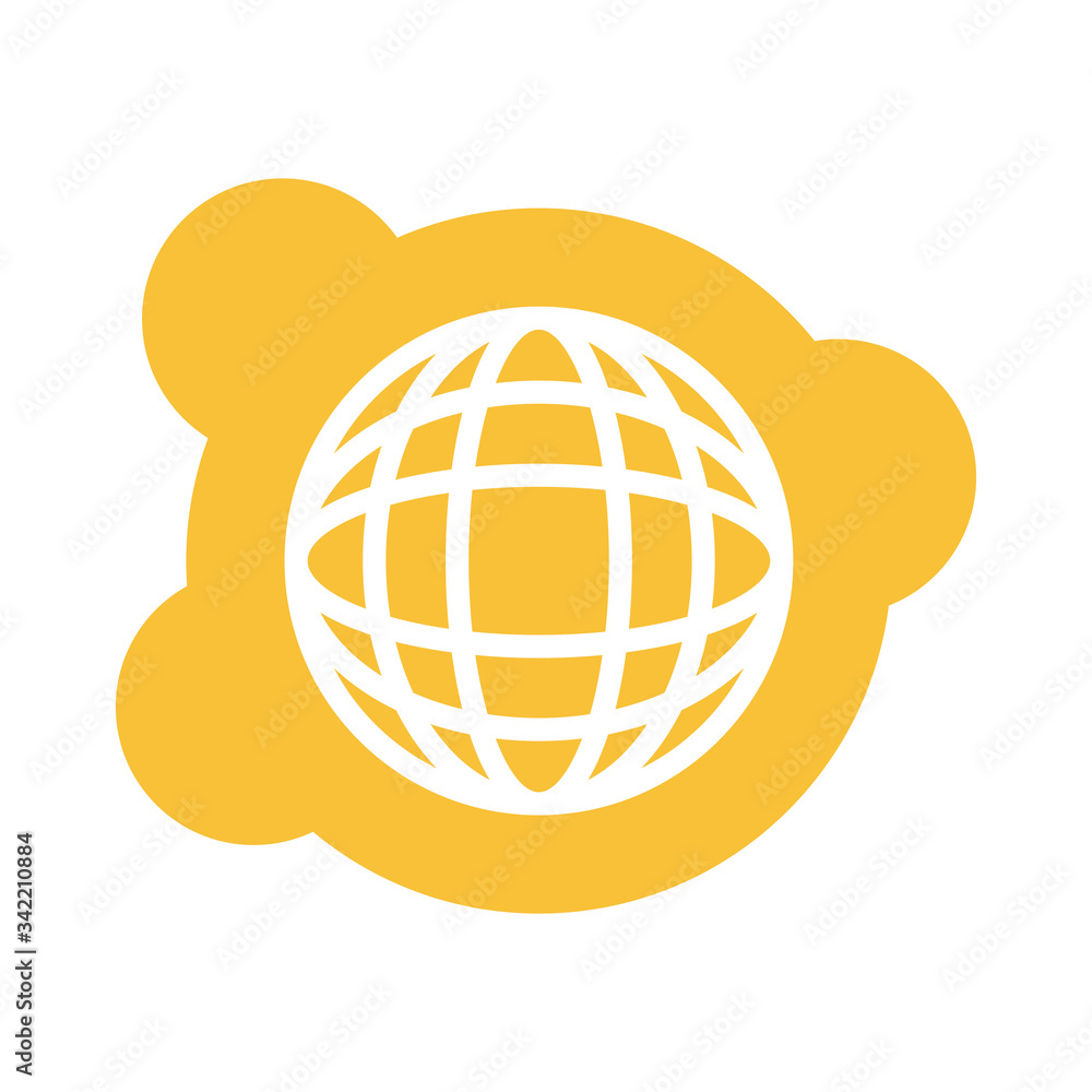 Poster sphere browser globe block style icon