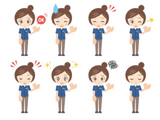 人物セット＿OK＿コンビニ店員＿女性