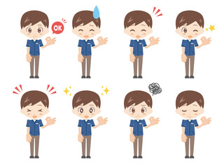 人物セット＿OK＿コンビニ店員＿男性