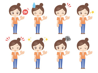 人物セット＿OK＿女性＿オレンジ