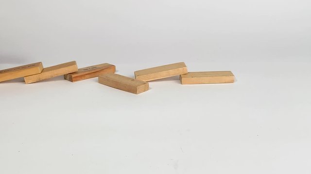 Jenga Blocks domino chain reaction in slow motion