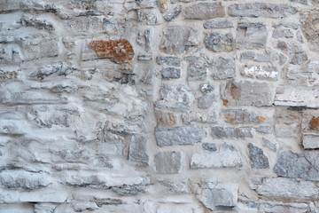 Old weathered limestone stone wall textured natural background