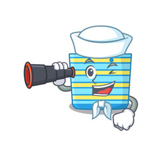A cartoon icon of beach bag Sailor with binocular