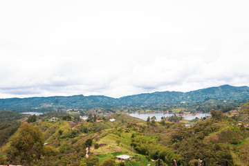 Fototapeta na wymiar Beautiful landscape of Dam in Colombia