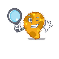 Smart Detective of pseudomonas mascot design style with tools