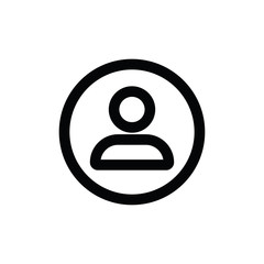 User profile vector icon. Person character pictogram for apps and social media profiles.