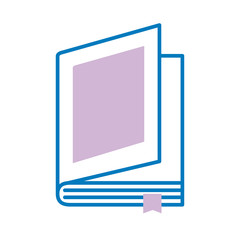 text book with ribbon marker line style icon