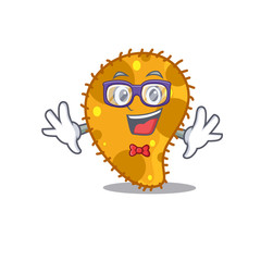 Mascot design style of geek pseudomonas with glasses