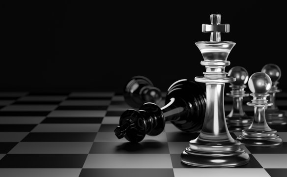 Browse Free HD Images of Dark Wooden Chess Pieces Against A Black Background