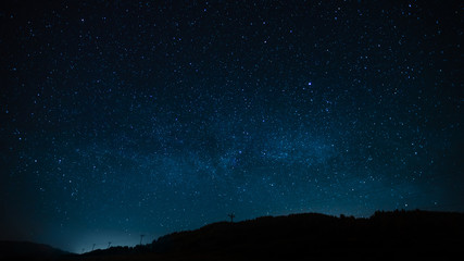 Astrophoto, night landscape, horoscopes. Screensaver on the screen, space