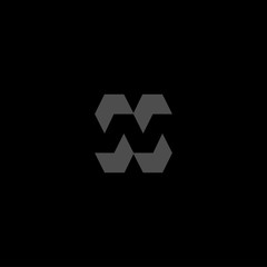 Initial N with negative style