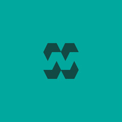 Initial N with negative style