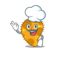 Pseudomonas chef cartoon design style wearing white hat