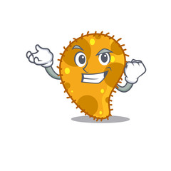 A dazzling pseudomonas mascot design concept with happy face