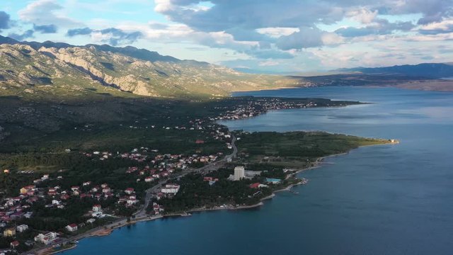 Starigrad Paklenica National Park in South Velebit Mountain, Croatia - Aerial Drone Panoramic View