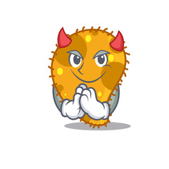 Pseudomonas dressed as devil cartoon character design style