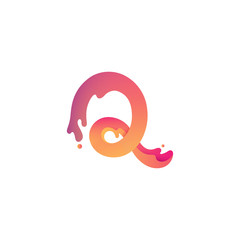 Q Logo with liquid style