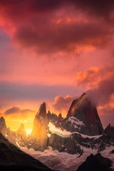 Wall murals K2 Mount Fitz Roy in Patagonia Argentina