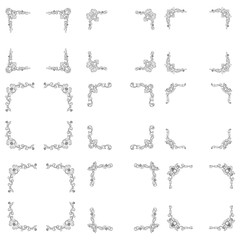 Classic Vitage Wedding Vector Ornaments frames Separator elements for Classic Vintage Wedding Invitation Hand Drawn Doodle