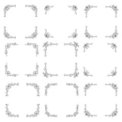 Classic Vitage Wedding Vector Ornaments frames Separator elements for Classic Vintage Wedding Invitation Hand Drawn Doodle