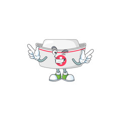 Cartoon character design concept of nurse hat cartoon design style with wink eye