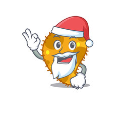 Pseudomonas Santa cartoon character with cute ok finger
