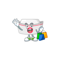 cartoon character concept of rich nurse hat with shopping bags