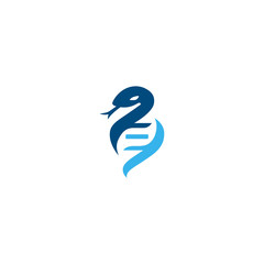 Creative snake symbol for medical with DNA shaped