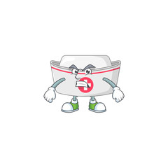 Mascot design style of nurse hat with angry face