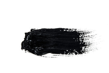 abstract grunge brush black stroke on white paper with copy space