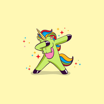 Unicorn Stylish with rainbow color and blink