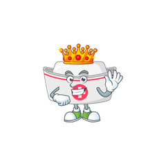 Obraz premium The Charismatic King of nurse hat cartoon character design wearing gold crown