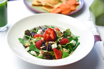 salad with strawberries and feta cheese
