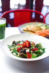 salad with strawberries and feta cheese