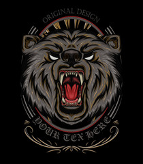 bear head logo. the bear illustration