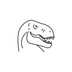 T-rex line icon. Isolated on white background