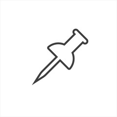 Vector pushpin icon on isolate white. EPS 10