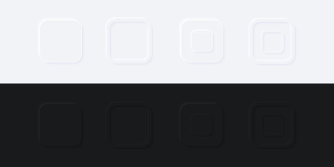 Smooth Rounded Square Neumorphism Button UI