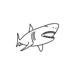 Shark line icon. Isolated on white background