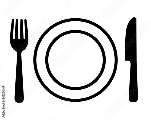 皿とナイフとフォーク イラスト Wall Mural Wallpaper Murals Enra