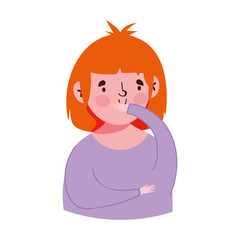 covid 19 coronavirus, man cover mouth prevention, icon white background