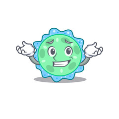 A picture of grinning pseudomonas aeruginosa cartoon design concept