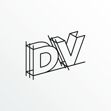 Initial Letter DV with Architecture Graphic Logo Design