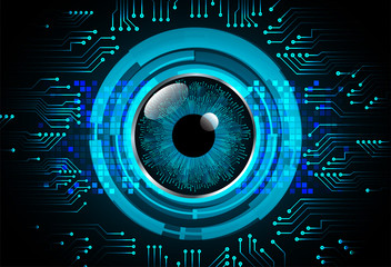 Blue eye cyber circuit future technology concept background